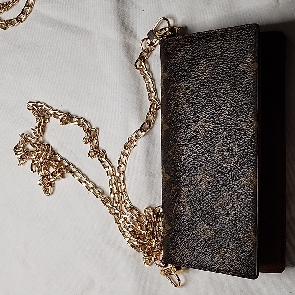 Louis Vuitton Vintage long wallet converted to removable Crossbody chain purse